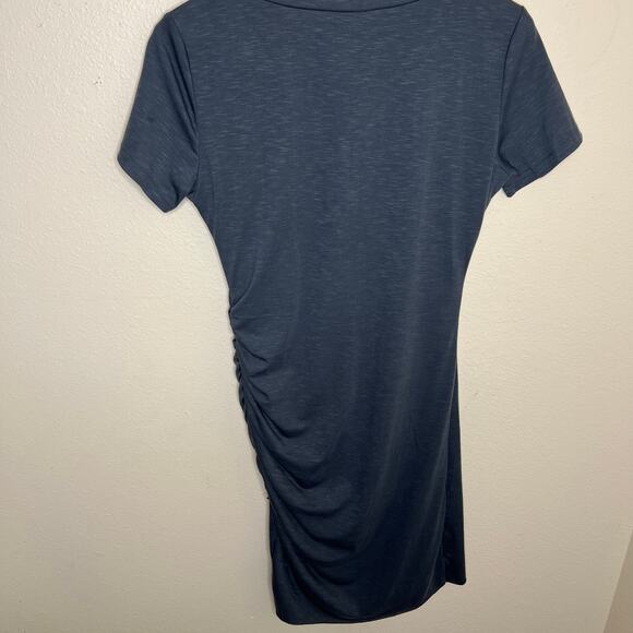 Dark Blue Side Ruched Tshirt Style Dress Small - Picture 7 of 11